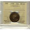 1934 25¢ ICCS MS63