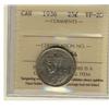 1936 25¢ ICCS VF20