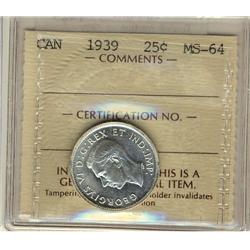 1939 25¢ ICCS MS64