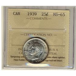 1939 25¢ ICCS MS65