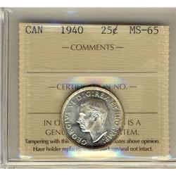 1940 25¢ ICCS MS65 