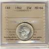Image 1 : 1942 25¢ ICCS MS64