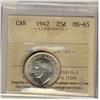 Image 1 : 1942 25¢ ICCS MS65