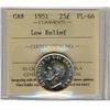 Image 1 : 1951 25¢ Low Relief ICCS PL66
