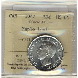1947 50¢ ML ICCS  MS64