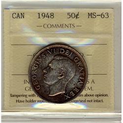 1948 50¢ ICCS MS63