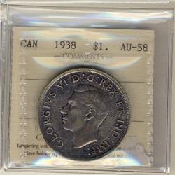 1938 $1 ICCS AU58