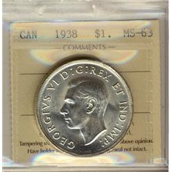 1938 $1 ICCS MS63