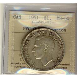 1951 $1 ICCS MS60 PVC Contamination