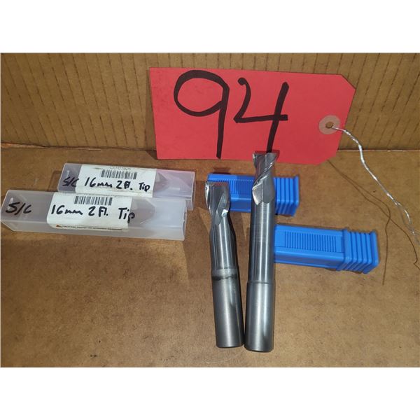 Set(2) of DEBOER Tool Carbide End Mill 16mm 2fl. Regrinded Tip