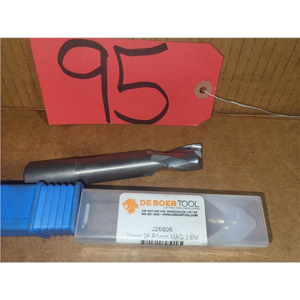DEBOER Tool Carbide End Mill 20mm 2fl. R. 1mm
