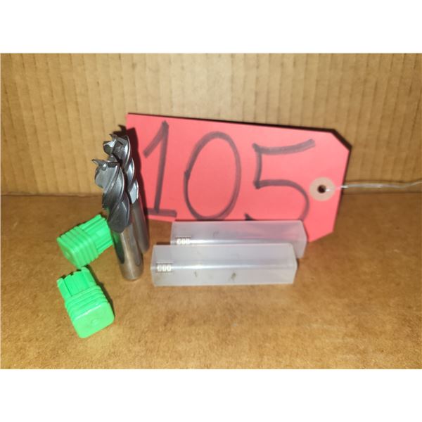 Set(2) of Solid Carbide End Mill 1/2" 4fl. Regrinded tip