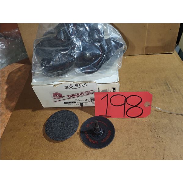 Box(25) of TRIM-KUT Disc 3" Gr. 36 with Mandrel