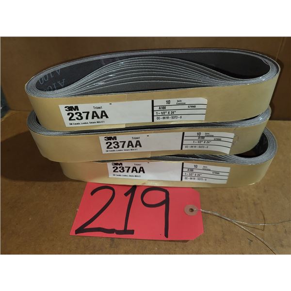 Lot(30) of 3M Abrasives Belt 1"1/2 x 24" Gr.A100