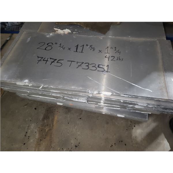 Lot(5) pf Aluminum Plate 28"1/4 x 11"5/8 x 1"1/4