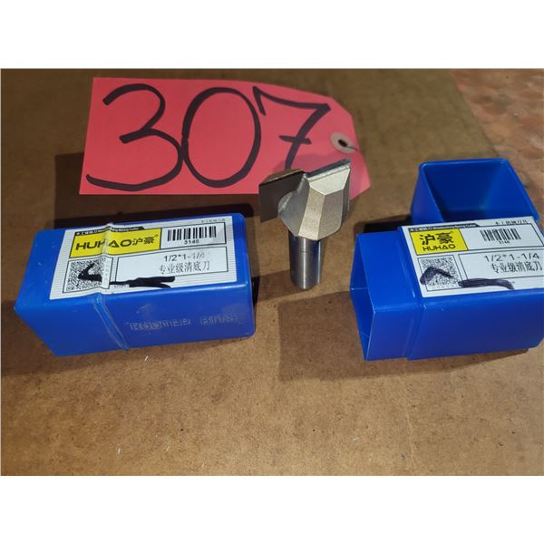 Set of New Carbide Tip End Mill 1"1/4 2fl. Shank 1/2"