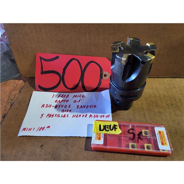 SandVik Capto C-5 Feed Mill R210-054C5 with Inserts(5)