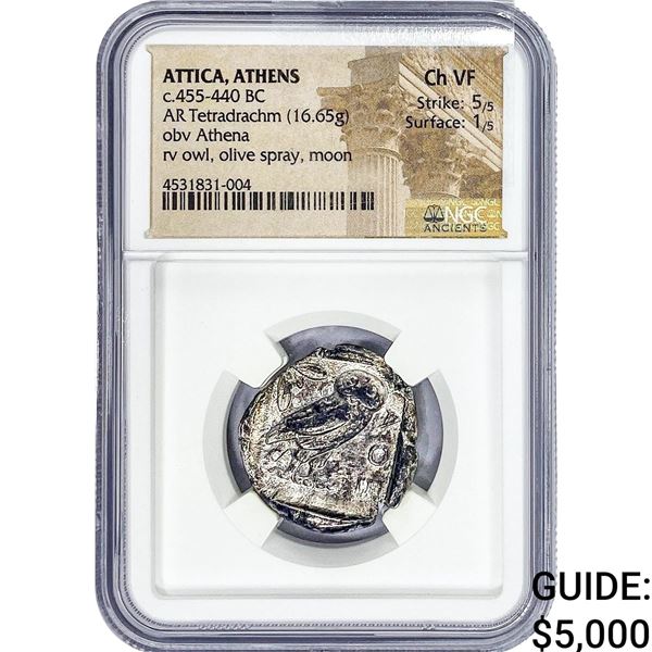 Atticaa, Athens c.455-440 BC Silver Tetradrachm