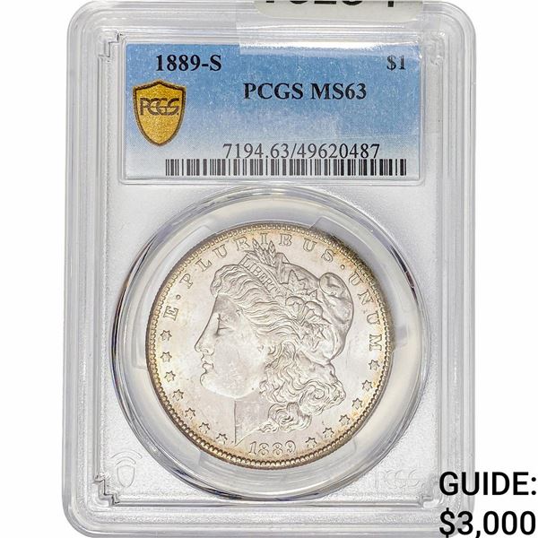 1889-S Morgan Silver Dollar PCGS MS63
