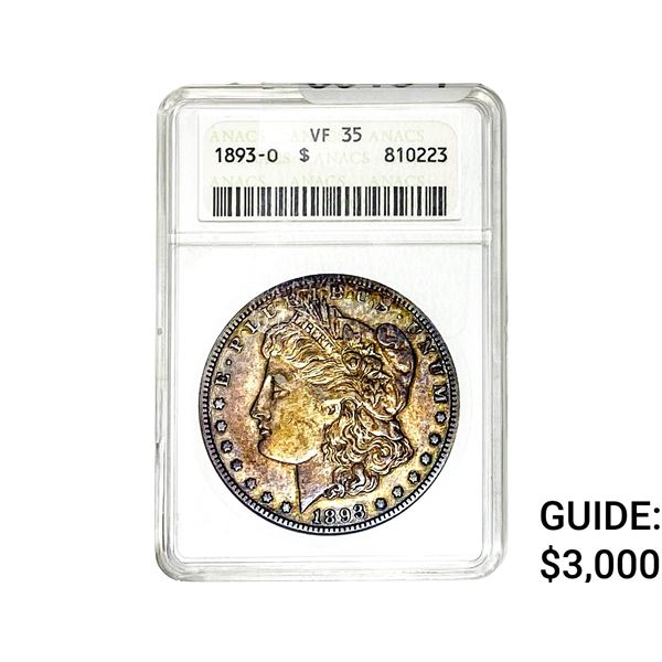 1893-O Morgan Silver Dollar ANACS VF35