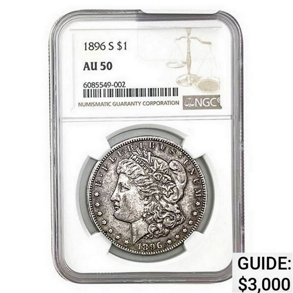 1896-S Morgan Silver Dollar NGC AU50