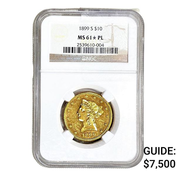 1899-S $10 Gold Eagle NGC MS61* PL