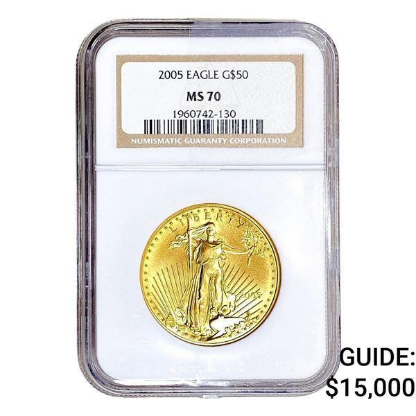 2005 1oz $50 Gold Eagle NGC MS70