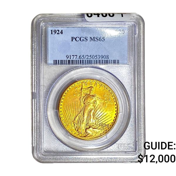 1924 $20 Gold Double Eagle PCGS MS65
