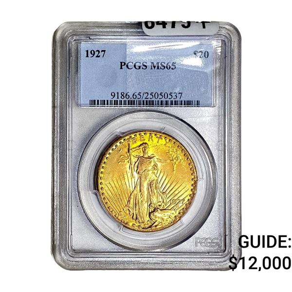 1927 $20 Gold Double Eagle PCGS MS65