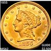 Image 1 : 1855 $2.50 Gold Quarter Eagle UNCIRCULATED