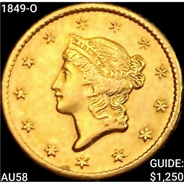 1849-O Rare Gold Dollar CHOICE AU