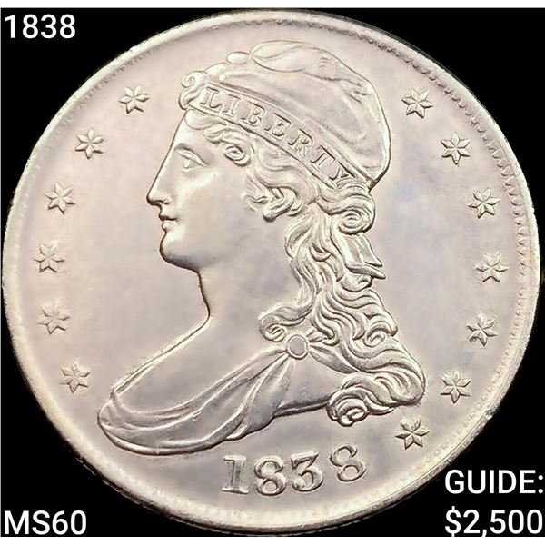 1838 Capped Bust Half Dollar UNCIRCULATED