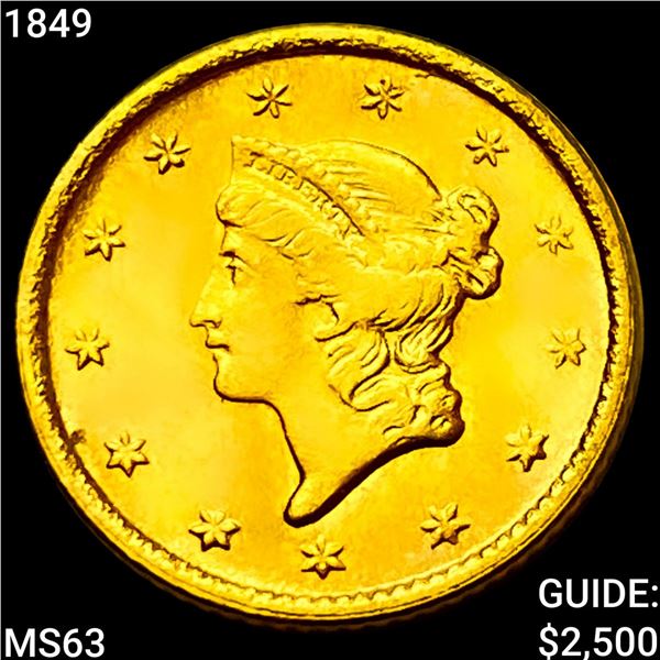1849 Rare Gold Dollar CHOICE BU