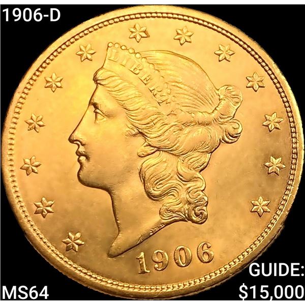 1906-D $20 Gold Double Eagle CHOICE BU