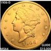Image 1 : 1906-D $20 Gold Double Eagle CHOICE BU