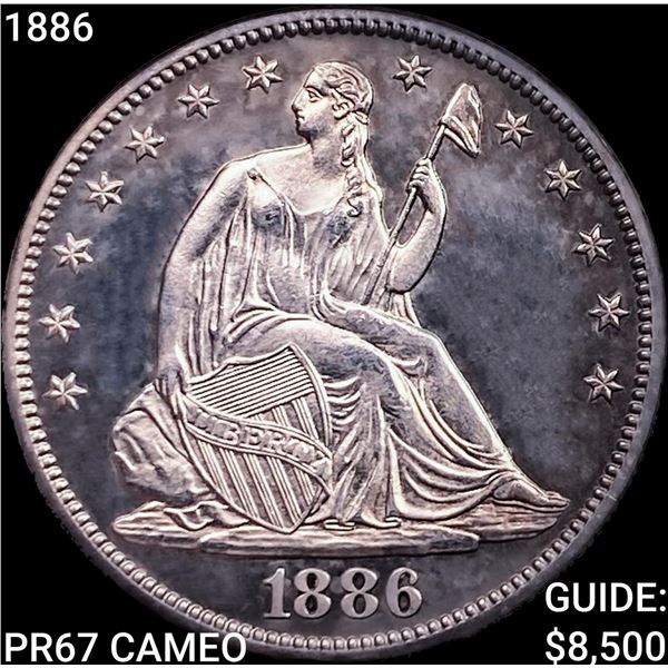 1886 Seated Liberty Half Dollar SUPERB GEM PROOF CAM