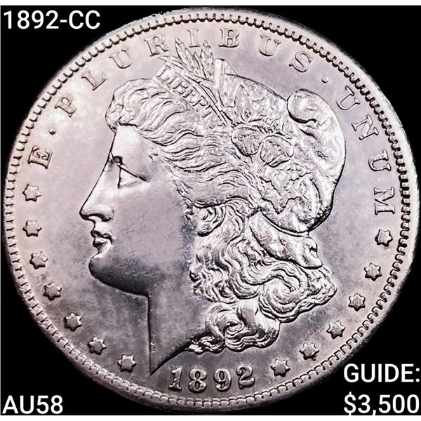 1892-CC Morgan Silver Dollar CHOICE AU