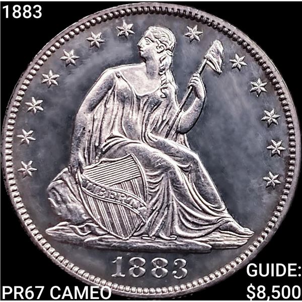1883 Seated Liberty Half Dollar SUPERB GEM PROOF CAM