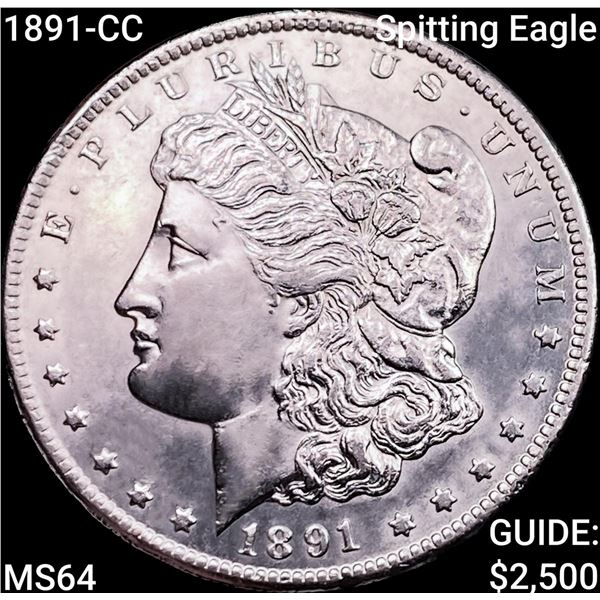 1891-CC Spitting Eagle Morgan Silver Dollar CHOICE BU