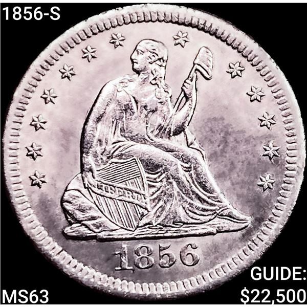 1856-S Seated Liberty Quarter CHOICE BU