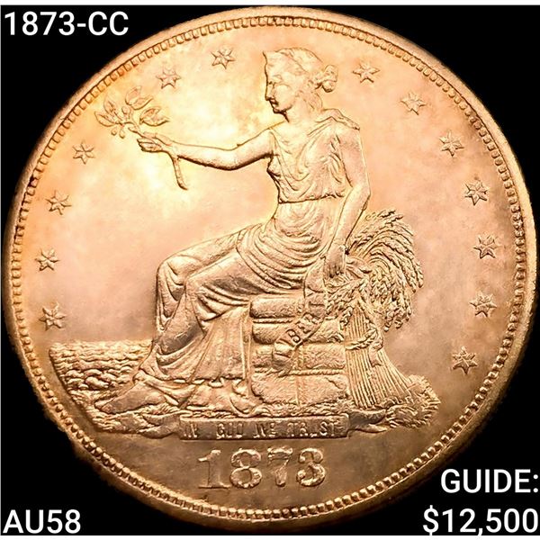 1873-CC Silver Trade Dollar CHOICE AU