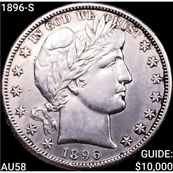 1896-S Barber Half Dollar CHOICE AU