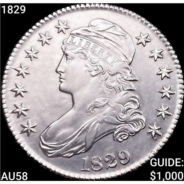 1829 Capped Bust Half Dollar CHOICE AU