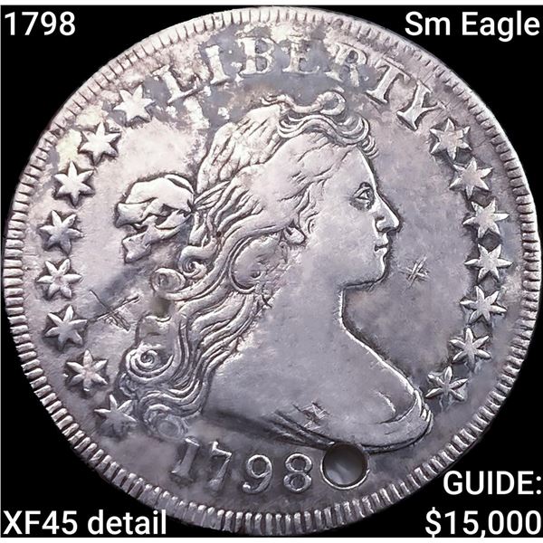 1798 Sm Eagle Draped Bust Dollar NEARLY UNCIRCULATED