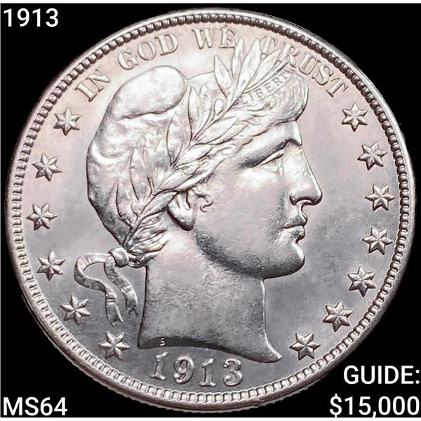 1913 Barber Half Dollar CHOICE BU