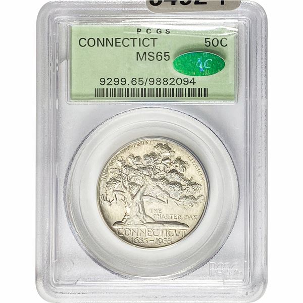 1955 CAC Connecticut Half Dollar PCGS PF65