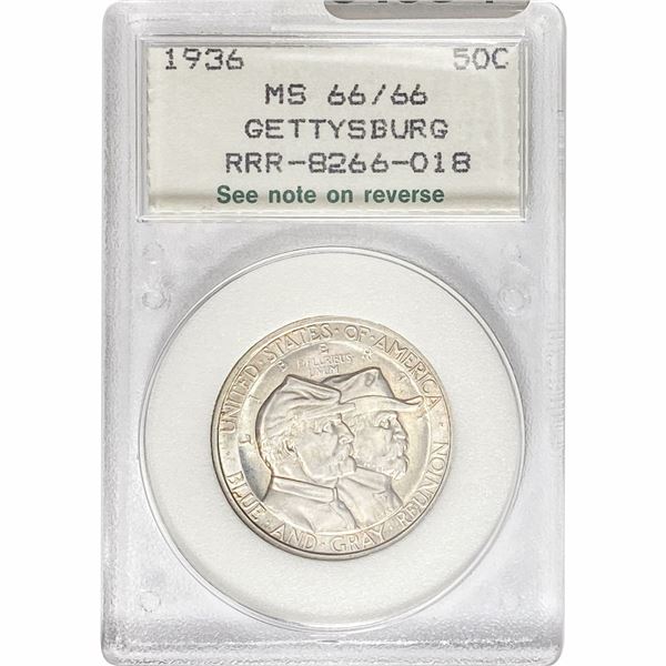 1936 Gettysburg Half Dollar PCGS MS66/66