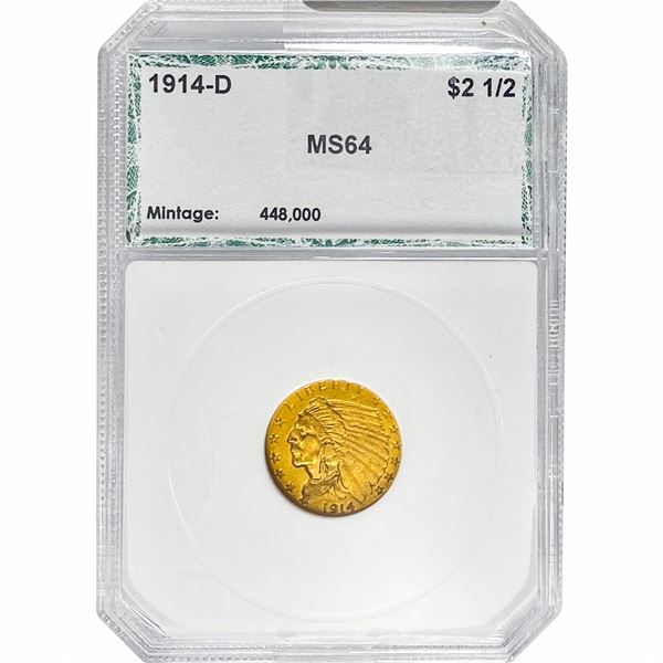 1914-D $2.50 Gold Quarter Eagle PCI MS64