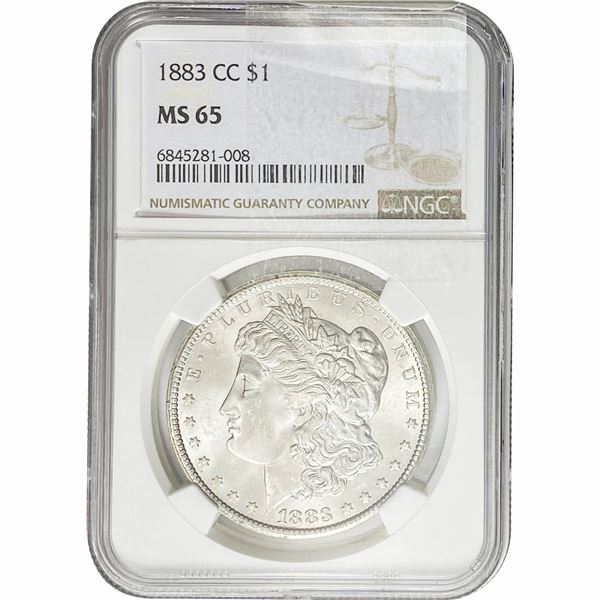 1883-CC Morgan Silver Dollar NGC MS65