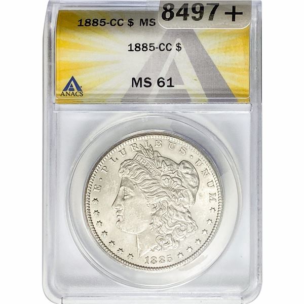 1885-CC Morgan Silver Dollar ANACS MS61
